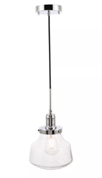 ZC121-LD6253C - Living District: Lyle 1 light Chrome and Clear seeded glass pendant
