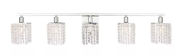 ZC121-LD7015C - Living District: Phineas 5 light Chrome and Clear Crystals wall sconce